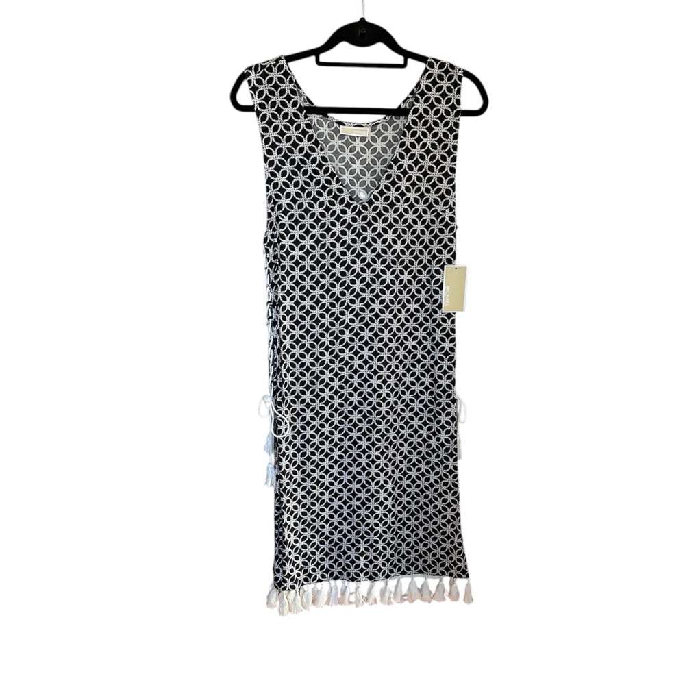 Michael Kors Black and White Swim Coverup